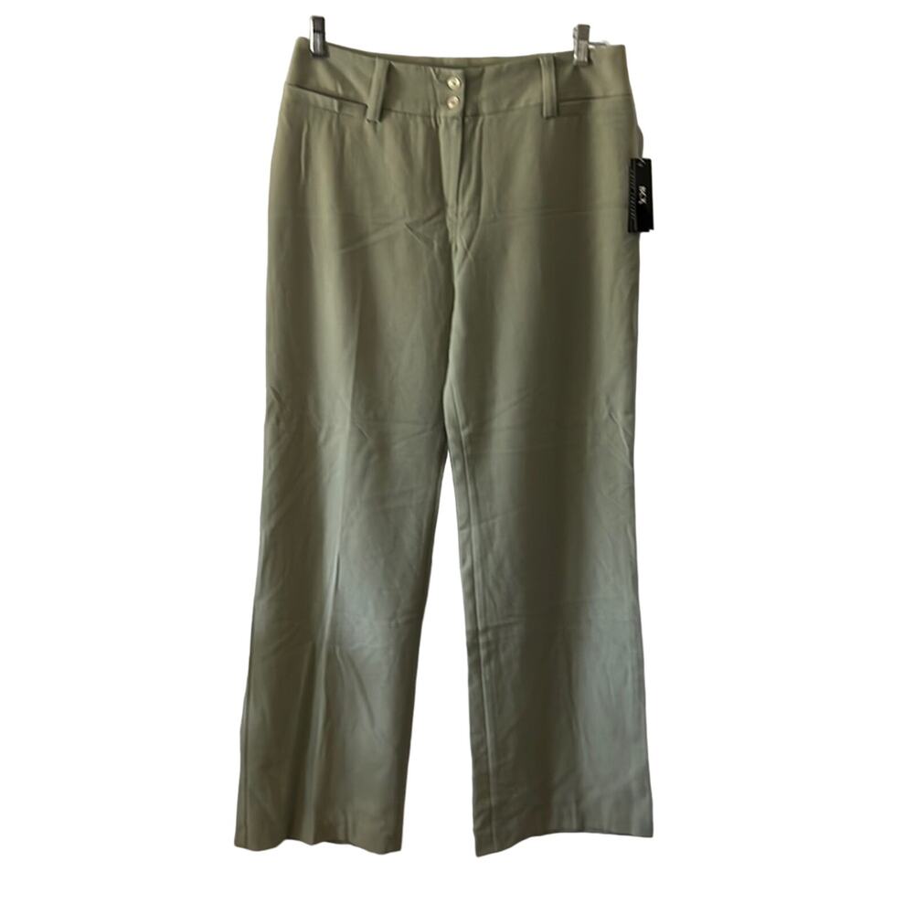 BCX Sage Green Wide Leg Dress Pants Trousers Juniors Size 11 Office Business